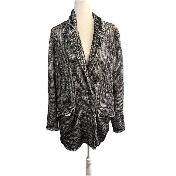 Chicos Blazer Sweater Jacket Fringe Hem Size XL - Picture 1 of 14